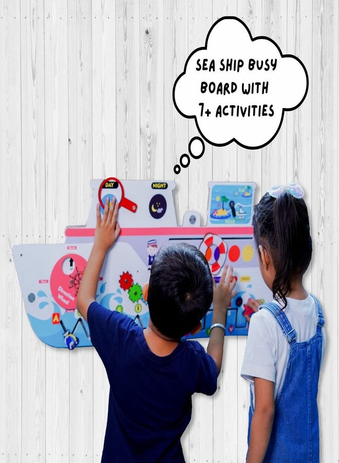The Funny Mind 7 in 1 Activities Sea Ship Rugged Busy Board For Kids and Toddlers | Activities Wall Panel For Preschool Daycare, Creche, and Play School | Montessori Educational Sensory Toy For Babies - Image 3